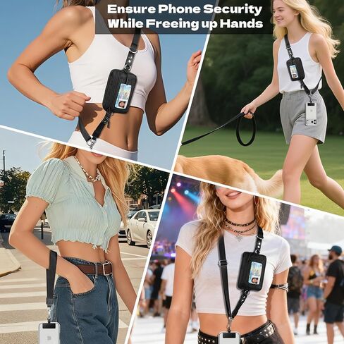 TiMOVO Clip and Go Phone Strap Crossbody with Detachable Wallet, RFID Blocking, Adjustable Anti-Theft Phone Lanyard in Kuwait