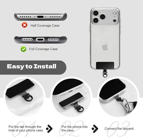 TiMOVO Clip and Go Phone Strap Crossbody with Detachable Wallet, RFID Blocking, Adjustable Anti-Theft Phone Lanyard in Kuwait