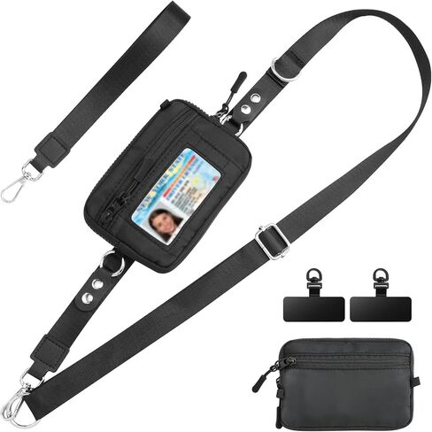 TiMOVO Clip and Go Phone Strap Crossbody with Detachable Wallet, RFID Blocking, Adjustable Anti-Theft Phone Lanyard in Kuwait