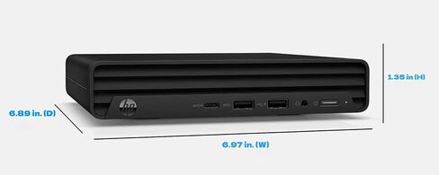 كمبيوتر مكتبي HP 260 G9 Mini Pro، Intel i5-1335U، ذاكرة الوصول العشوائي 32 جيجا، 1 تيرابايت NVMe SSD، 2 شاشة تدعم 4K، HDMI، VGA، USB Type-C، WiFi 6، بلوتوث 5.3، Windows 11 Pro، أسود in Saudi Arabia