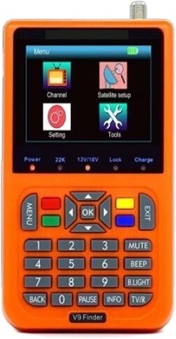 مكتشف الأقمار الصناعية، مكتشف V9 يدعم H.265 مكتشف الأقمار الصناعية LCD جهاز قياس إشارة الأقمار الصناعية الرقمي Satfinder Vs Ws6933، لضبط طبق السبت (أسود) in Saudi Arabia