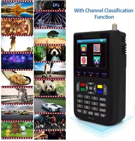 مكتشف الأقمار الصناعية، مكتشف V9 يدعم H.265 مكتشف الأقمار الصناعية LCD جهاز قياس إشارة الأقمار الصناعية الرقمي Satfinder Vs Ws6933، لضبط طبق السبت (أسود) in Saudi Arabia