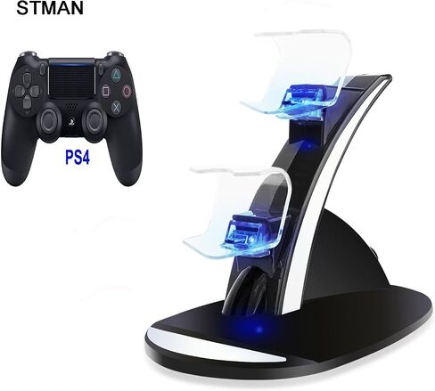 STMAN Dual USB Charging Charger Docking Station Stand for Playstation 4 PS4 / PS4 Slim Controller in Saudi Arabia