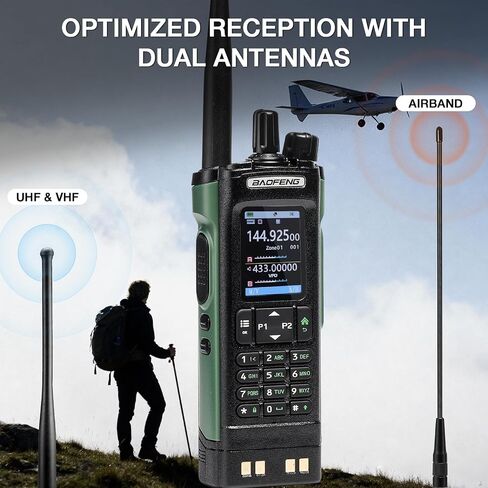 راديو BAOFENG UV-32 10W Ham محمول باليد، راديو طويل المدى ثنائي الاتجاه متعدد النطاق مع نظام تحديد المواقع العالمي (GPS)، تطبيق غرد ولاسلكي قابل للبرمجة، شاشة ملونة كبيرة 2.0 بوصة، 1000 قناة، منفذ شحن USB-C، نطاق هوائي طويل للغاية ANT in Saudi Arabia