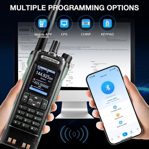 راديو BAOFENG UV-32 10W Ham محمول باليد، راديو طويل المدى ثنائي الاتجاه متعدد النطاق مع نظام تحديد المواقع العالمي (GPS)، تطبيق غرد ولاسلكي قابل للبرمجة، شاشة ملونة كبيرة 2.0 بوصة، 1000 قناة، منفذ شحن USB-C، نطاق هوائي طويل للغاية ANT in Saudi Arabia