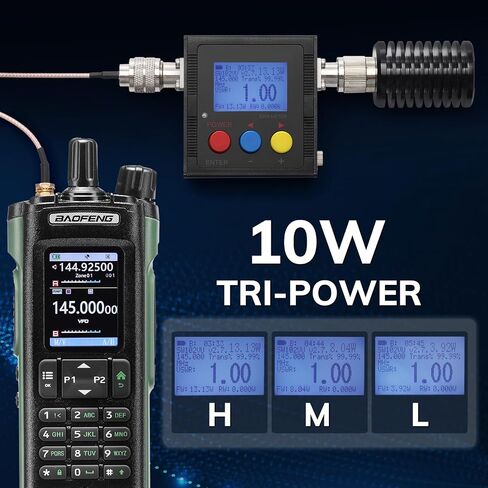 راديو BAOFENG UV-32 10W Ham محمول باليد، راديو طويل المدى ثنائي الاتجاه متعدد النطاق مع نظام تحديد المواقع العالمي (GPS)، تطبيق غرد ولاسلكي قابل للبرمجة، شاشة ملونة كبيرة 2.0 بوصة، 1000 قناة، منفذ شحن USB-C، نطاق هوائي طويل للغاية ANT in Saudi Arabia