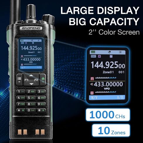 راديو BAOFENG UV-32 10W Ham محمول باليد، راديو طويل المدى ثنائي الاتجاه متعدد النطاق مع نظام تحديد المواقع العالمي (GPS)، تطبيق غرد ولاسلكي قابل للبرمجة، شاشة ملونة كبيرة 2.0 بوصة، 1000 قناة، منفذ شحن USB-C، نطاق هوائي طويل للغاية ANT in Saudi Arabia
