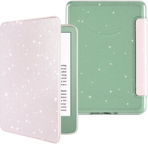 MOROCK Slim Case for All-New Kindle(11th Generation,2024/2022 Release,Model No. RS23CV/C2V2L3), Lightweight Glitter PU Leather and PC Clear Acrylic Back Cover, Auto Sleep/Wake, Glitter Pink in Kuwait