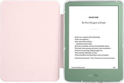 MOROCK Slim Case for All-New Kindle(11th Generation,2024/2022 Release,Model No. RS23CV/C2V2L3), Lightweight Glitter PU Leather and PC Clear Acrylic Back Cover, Auto Sleep/Wake, Glitter Pink in Kuwait