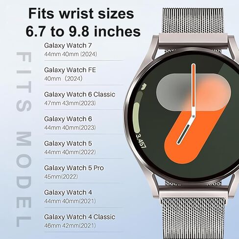 Metal Band Compatible with Galaxy Watch 7 Band 40mm 44mm,Magnetic 20mm Quick Release Watch Band Compatible with Samsung Watch 6 5 4 FE 40mm 44mm Classic 6 4 47mm 43mm 46mm 42mm 5 pro 45mm in Saudi Arabia