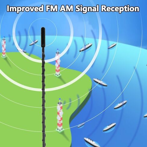 Marine Radio Antenna 20 Inch AM FM Stereo Marine Antenna Replacement, Flexible Waterproof Rubber Boat Antennas for Marine Boat Car Truck RV Motorhome ATV UTV Tractor Motorcycle Yacht in Kuwait