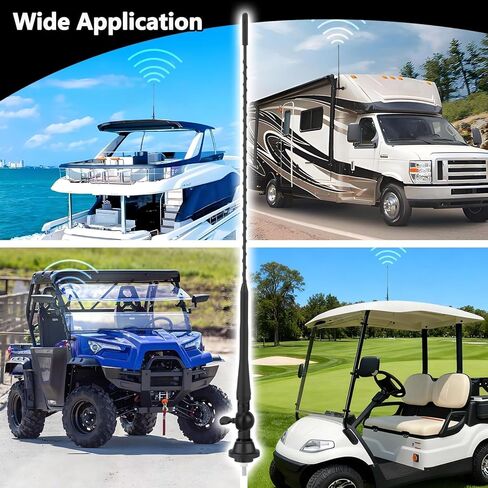 Marine Radio Antenna 20 Inch AM FM Stereo Marine Antenna Replacement, Flexible Waterproof Rubber Boat Antennas for Marine Boat Car Truck RV Motorhome ATV UTV Tractor Motorcycle Yacht in Kuwait