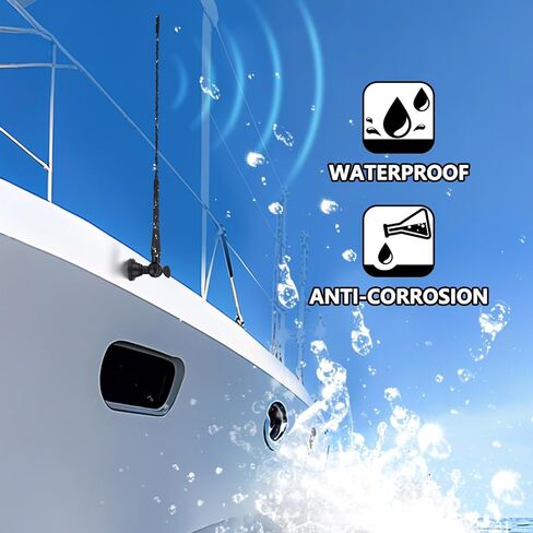 Marine Radio Antenna 20 Inch AM FM Stereo Marine Antenna Replacement, Flexible Waterproof Rubber Boat Antennas for Marine Boat Car Truck RV Motorhome ATV UTV Tractor Motorcycle Yacht in Kuwait