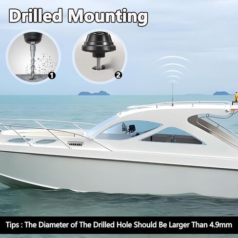 Marine Radio Antenna 20 Inch AM FM Stereo Marine Antenna Replacement, Flexible Waterproof Rubber Boat Antennas for Marine Boat Car Truck RV Motorhome ATV UTV Tractor Motorcycle Yacht in Kuwait