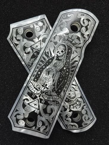 1911 Grips Full Size,Magwell Cut, Smooth Classic, Unique Designs La Santa Muerte,Fits Government Commander Models in Saudi Arabia