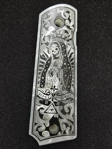 1911 Grips Full Size,Magwell Cut, Smooth Classic, Unique Designs La Santa Muerte,Fits Government Commander Models in Saudi Arabia