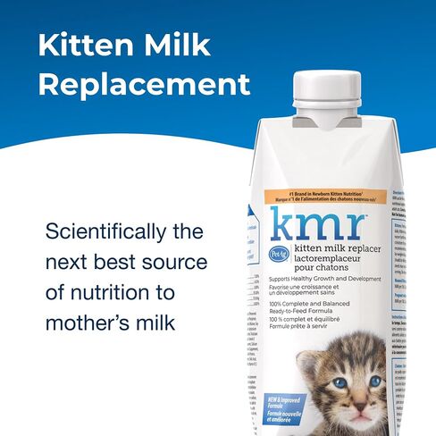 سائل بديل حليب القطط من Pet-Ag KMR - 11 أونصة - تركيبة جاهزة للتغذية للقطط مع فيتامينات للقطط الصغيرة من حديثي الولادة حتى عمر ستة أسابيع - سهلة الهضم in Kuwait