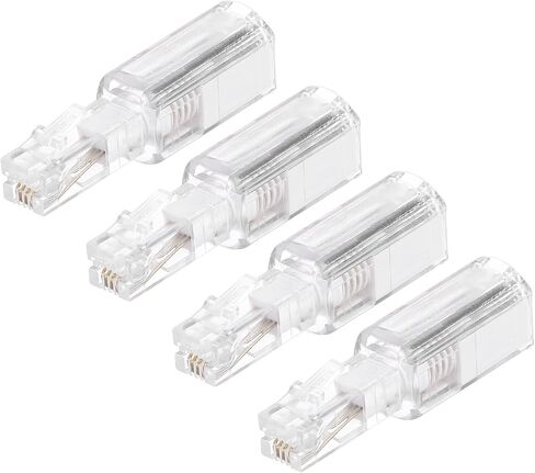 MECCANIXITY 4 Pack Phone Cord Detangler, 360° Telephone Cord Detangler Swivel Anti Tangle Landline, 46mm, Clear White in Saudi Arabia