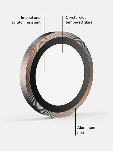 BodyGuardz Pure 3 Glass Camera Protector Compatible with iPhone 17 Pro/iPhone 17 Pro Max Camera Lens Protector, 9H Hardness Tempered Glass, Easy Install, Durable Aluminum Rings (Black) in Saudi Arabia
