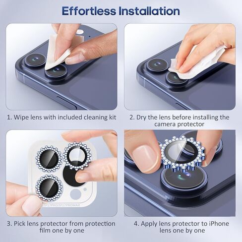 واقي عدسة الكاميرا Xfilm لهاتف iPhone 17 Pro / 17 Pro Max Gear Bling Diamond، معدن فردي بصلابة 9H، واقي شاشة كاميرا مقاوم للخدش، ملحقات أنيقة، جراب مناسب (فضي) in Kuwait