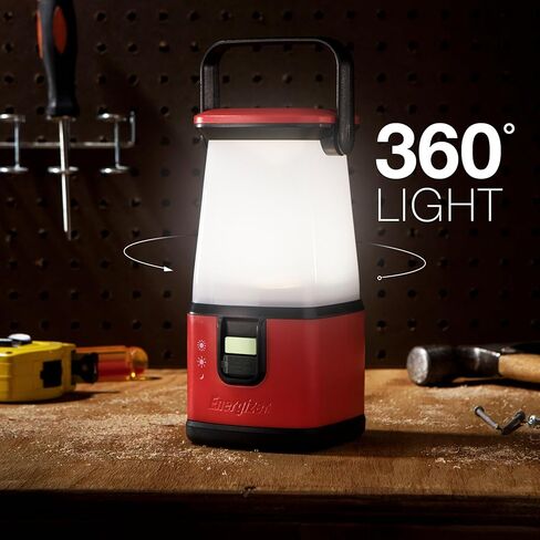 انرجايزر فانوس تخييم LED 360 برو، مصباح خيمة مقاوم للماء IPX4، مصابيح فائقة السطوع تعمل بالبطارية للتخييم والاماكن الخارجية وانقطاع التيار الكهربائي في حالات الطوارئ in Kuwait