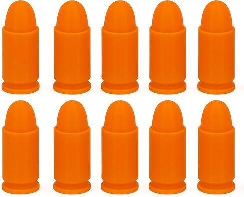 9mm Dummy Rounds, Snap Caps (10 - Pack) - Firearms Dry Fire Ammo for Training - Made in USA Orange in Saudi Arabia