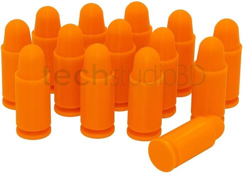 9mm Dummy Rounds, Snap Caps (10 - Pack) - Firearms Dry Fire Ammo for Training - Made in USA Orange in Saudi Arabia