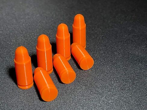 9mm Dummy Rounds, Snap Caps (10 - Pack) - Firearms Dry Fire Ammo for Training - Made in USA Orange in Saudi Arabia