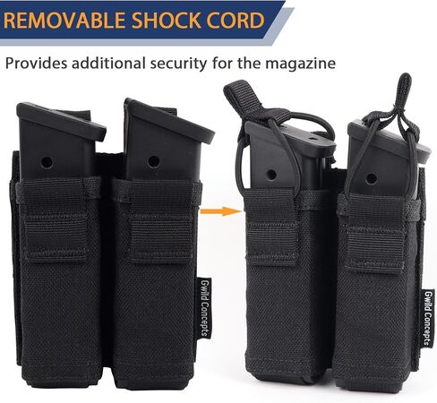 حقيبة مسدس مزدوج 9 مم - حافظة مجلة Gwild Concepts Glock MOLLE Mag Pouches مع إدراج Mag in Kuwait