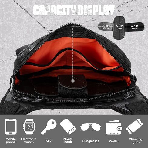Outdoor Chest Bag For Men, EDC Chest Pack With Built-In Phone Holder, Lightweight Chest Rig Pouch in Kuwait