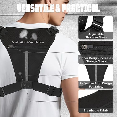 Outdoor Chest Bag For Men, EDC Chest Pack With Built-In Phone Holder, Lightweight Chest Rig Pouch in Kuwait