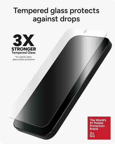 واقي الشاشة ZAGG Glass+ Google Pixel 10 Pro XL - حماية شديدة من الصدمات والكسر، مقاوم للخدش، مقاوم للتلطخ، متوافق مع ماسح بصمات الأصابع، درع غير مرئي، سهل التركيب in Kuwait