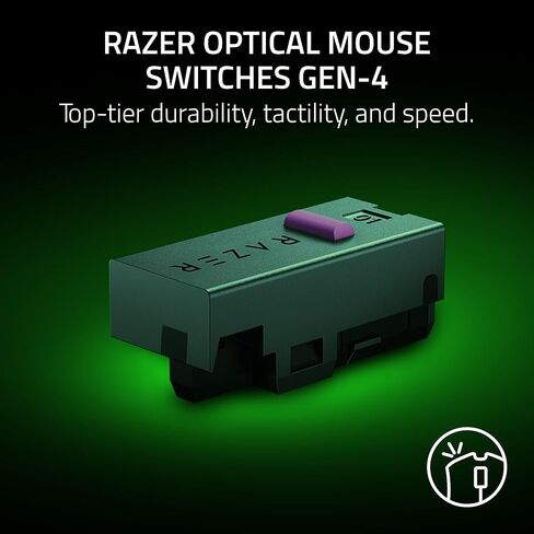 ماوس الألعاب اللاسلكي Razer DeathAdder V4 Pro - خفيف الوزن 56 جرام، الجيل الثاني اللاسلكي فائق السرعة، مفاتيح بصرية الجيل الرابع، عجلة تمرير بصرية، مستشعر Focus Pro 45K، بطارية تصل إلى 150 ساعة، أسود (متجدد) in Kuwait