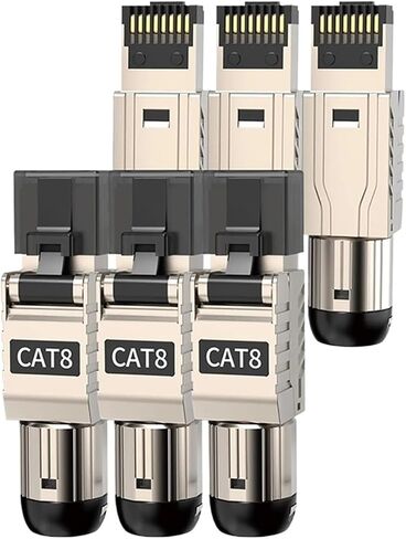 RJ45 Connector Tool-Free Cat8 CAT7 CAT6A, Cat 8 Field Termination Shielded RJ45 Modular(2PCS,CAT8) in Saudi Arabia