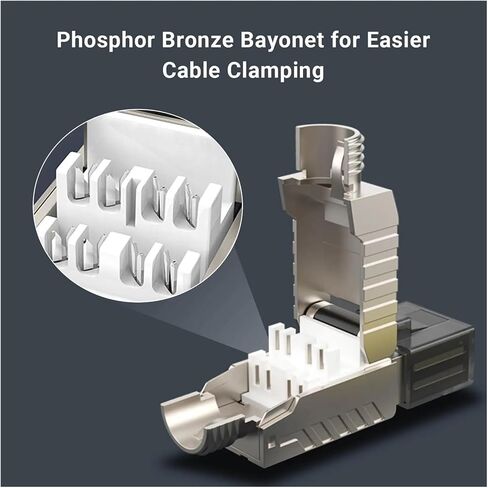 RJ45 Connector Tool-Free Cat8 CAT7 CAT6A, Cat 8 Field Termination Shielded RJ45 Modular(2PCS,CAT8) in Saudi Arabia
