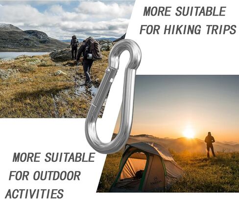 40 جهاز كمبيوتر شخصى 3 بوصة الربيع المفاجئة هوك Carabiners، M8 5/16 بوصة المفاجئة السنانير، القدرة على عقد مقاطع الربيع للأرجوحة سوينغ السفر في الهواء الطلق in Kuwait