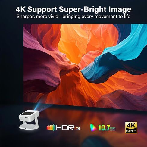 【Touch Screen/APP Store/800 ANSI/Auto Focus】Portable Projector, 4K Support Smart Outdoor Projector, WiFi6 and Bluetooth Native 1080P Mini Projector for Home Theater/Gaming/Outdoor (300" Display) in Saudi Arabia