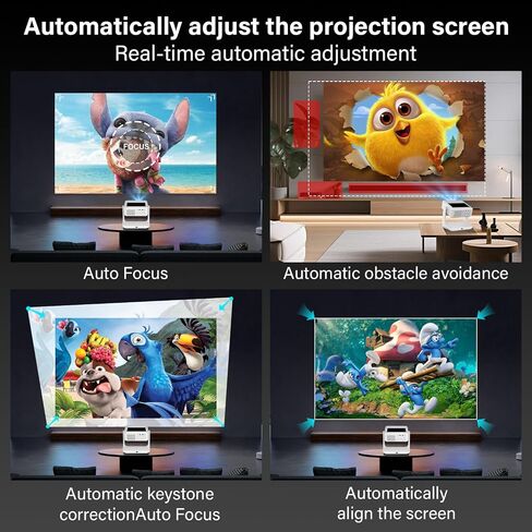 【Touch Screen/APP Store/800 ANSI/Auto Focus】Portable Projector, 4K Support Smart Outdoor Projector, WiFi6 and Bluetooth Native 1080P Mini Projector for Home Theater/Gaming/Outdoor (300" Display) in Saudi Arabia