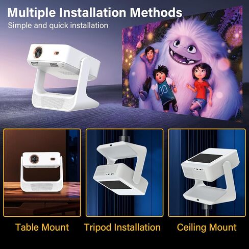 【Touch Screen/APP Store/800 ANSI/Auto Focus】Portable Projector, 4K Support Smart Outdoor Projector, WiFi6 and Bluetooth Native 1080P Mini Projector for Home Theater/Gaming/Outdoor (300" Display) in Saudi Arabia