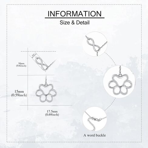ONEFINITY الكلب قلادة الفضة الاسترليني الكلب طباعة أقدام مكعب زركونيا المخلب قلادة للنساء مجوهرات الهدايا, فضة استرلينية, ان ايه in Saudi Arabia