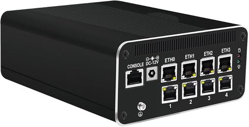HUNSN Micro Firewall Appliance، كمبيوتر صغير، VPN، جهاز توجيه PC، Core I5 ​​1235U، RJ51، 8 x 2.5GbE I226-V، 2 x HDMI، DP++، 10 جيجابت في الثانية Type-C للبيانات/DP، هيكلي، بدون ذاكرة وصول عشوائي، بدون تخزين، بدون نظام in Kuwait