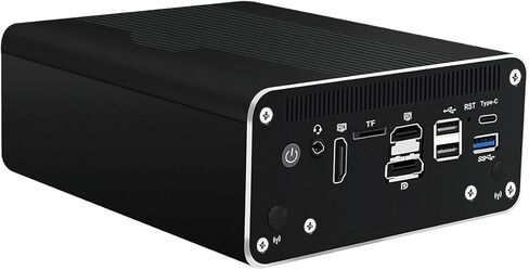 HUNSN Micro Firewall Appliance، كمبيوتر صغير، VPN، جهاز توجيه PC، Core I5 ​​1235U، RJ51، 8 x 2.5GbE I226-V، 2 x HDMI، DP++، 10 جيجابت في الثانية Type-C للبيانات/DP، هيكلي، بدون ذاكرة وصول عشوائي، بدون تخزين، بدون نظام in Kuwait