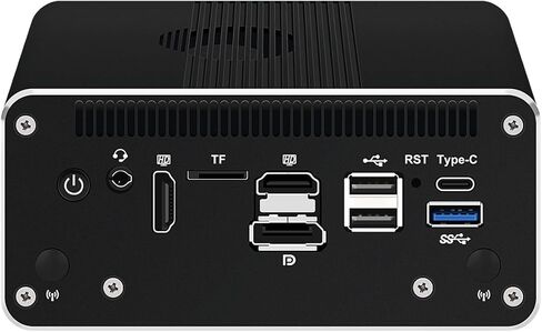HUNSN Micro Firewall Appliance، كمبيوتر صغير، VPN، جهاز توجيه PC، Core I5 ​​1235U، RJ51، 8 x 2.5GbE I226-V، 2 x HDMI، DP++، 10 جيجابت في الثانية Type-C للبيانات/DP، هيكلي، بدون ذاكرة وصول عشوائي، بدون تخزين، بدون نظام in Kuwait