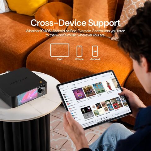جهاز بث Eversolo DMP-A6، مشغل الشبكة، خدمة الموسيقى والبث MQA، فك تشفير كامل، DAC، DSD512 PCM768 كيلو هرتز/32 بت، بلوتوث 5.0 aptX HD، شاشة لمس عالية الدقة 6 بوصات، تطبيق حصري in Saudi Arabia