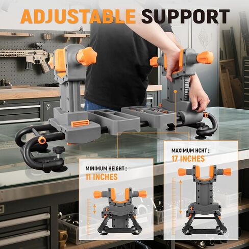 GLORYFIRE Adjustable Gun Holder - Professional Gunsmithing Tools | Sight, and Maintenance with Jagged Base Stability and Non-Marring Rubber Contact Pads, Gun Accessories for Gun Cleaning in Saudi Arabia