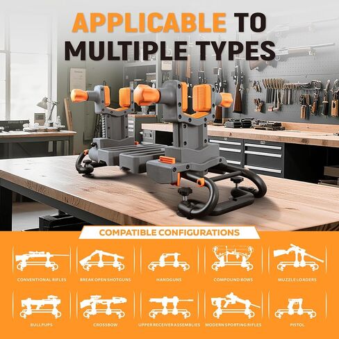 GLORYFIRE Adjustable Gun Holder - Professional Gunsmithing Tools | Sight, and Maintenance with Jagged Base Stability and Non-Marring Rubber Contact Pads, Gun Accessories for Gun Cleaning in Saudi Arabia