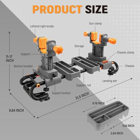 GLORYFIRE Adjustable Gun Holder - Professional Gunsmithing Tools | Sight, and Maintenance with Jagged Base Stability and Non-Marring Rubber Contact Pads, Gun Accessories for Gun Cleaning in Saudi Arabia
