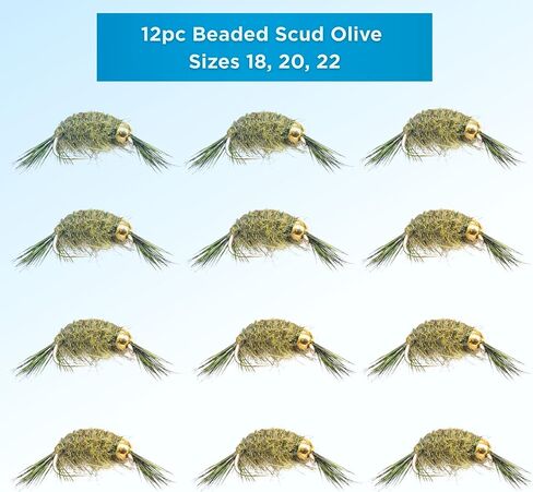 Bead Head Scud Wet Fly Nymph, Size 12-16, Wet Flies for Trout Bass Panfish, Trout Flies for Fly Fishing, Still Water Fy Fishing in Kuwait