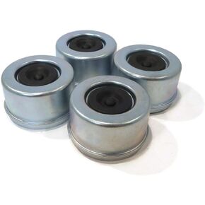 The ROP Shop | (Pack of 4) Grease Caps, 2.64", with Rubber Plugs for 8 Lug Hub, Trailer Axles