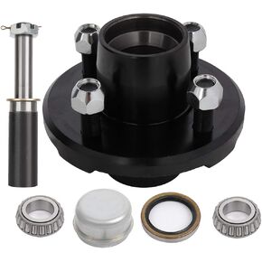 SCITOO Trailer Hub with Black Paint Idler Hub 4 Lug on 4 L44649 x2 Bearings fir for 2,000 lbs